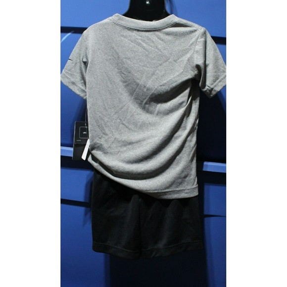 Nike Boy`s Dri-Fit T-Shirt & Shorts 2 Piece Set (Black(66F026-023)/White/Grey - Picture 2 of 3